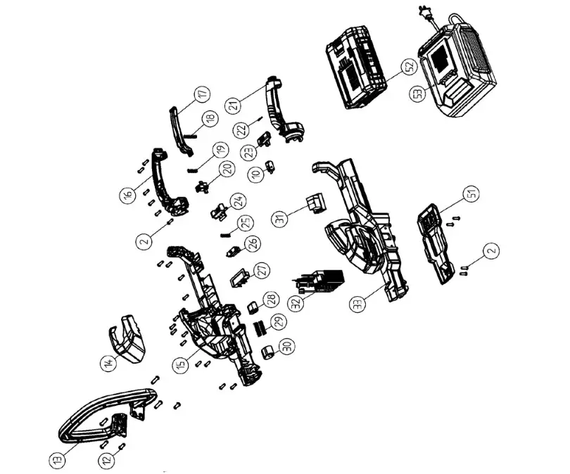 DR PRO-62V Hedge Trimmer-Figure Schematic