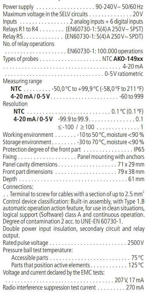 AKO-14545 Wizard Digital Table Clock User Guide - Technical specifications
