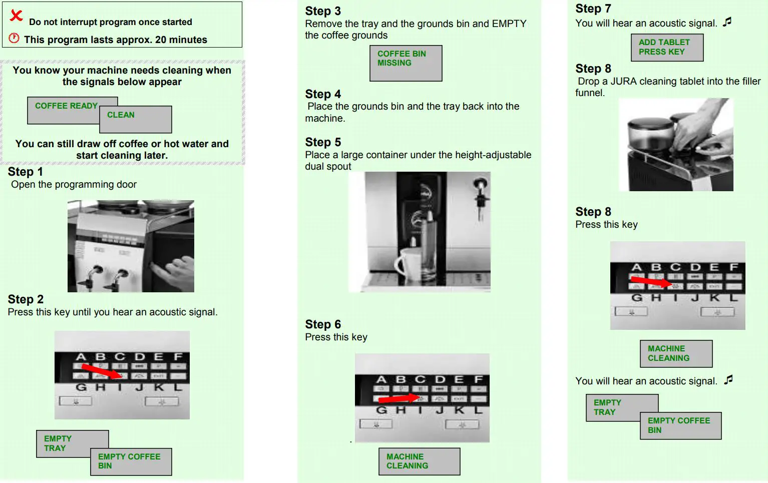 MY COFFEE SHOP Jura Impressa X9 Coffee Machine Instruction Manual - CLEANING THE COFFEE SYSTEM CLEANING THE COFFEE SYSTEM