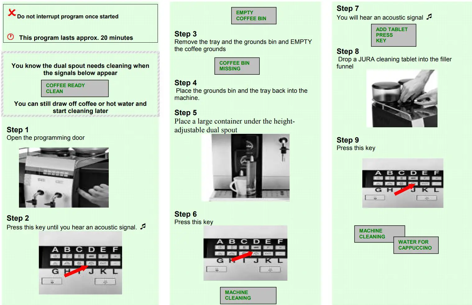 MY COFFEE SHOP Jura Impressa X9 Coffee Machine Instruction Manual - CLEANING THE DUAL SPOUT CLEANING THE DUAL SPOUT