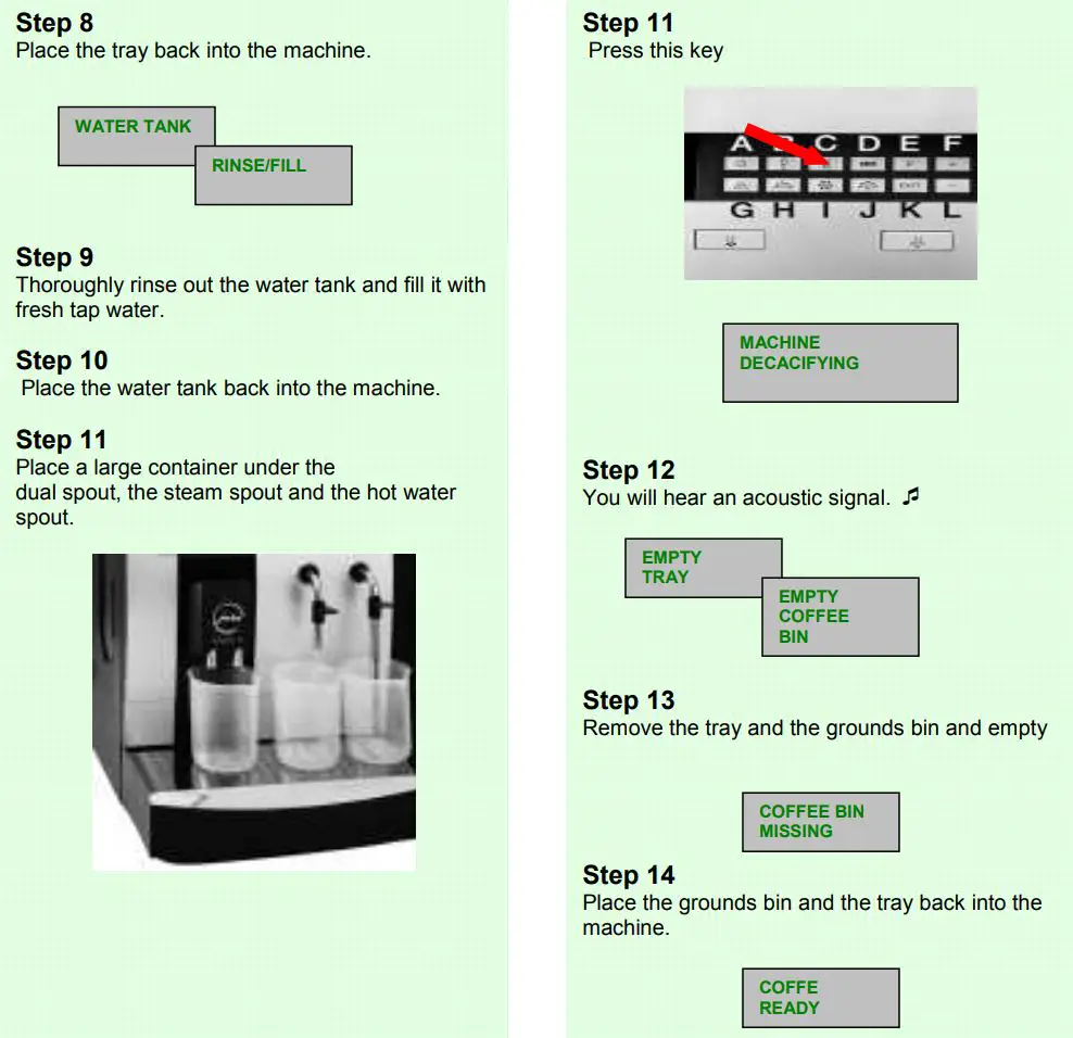MY COFFEE SHOP Jura Impressa X9 Coffee Machine Instruction Manual - DECALCIFYING