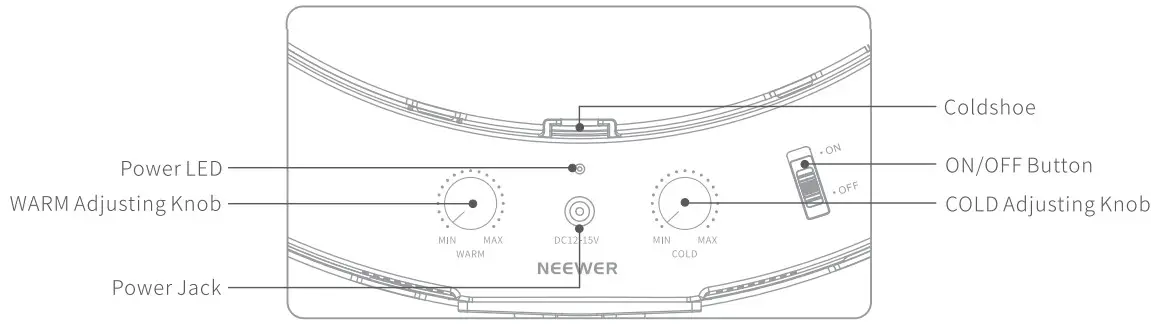 NEEWER RP18 B LED Ring Light 18 Inch Dimmable Studio Light - Figure
