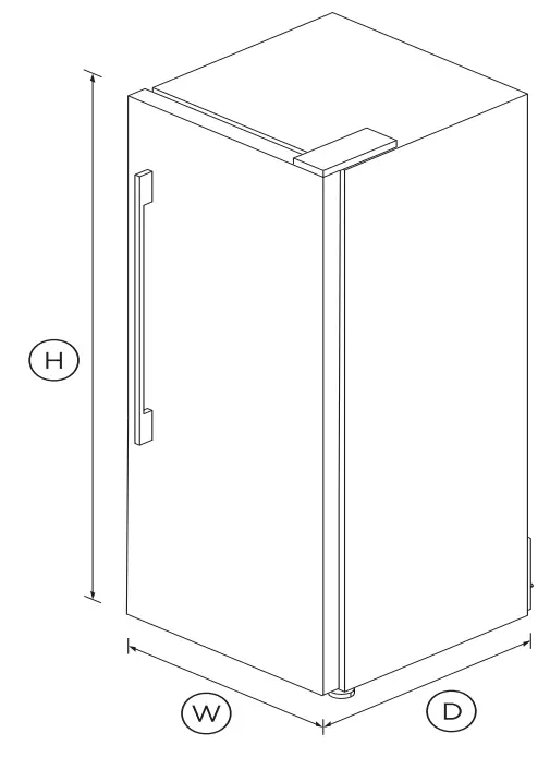 FISHER PAYKEL E450RXFD1 Freestanding Refrigerator - DIMENSIONS