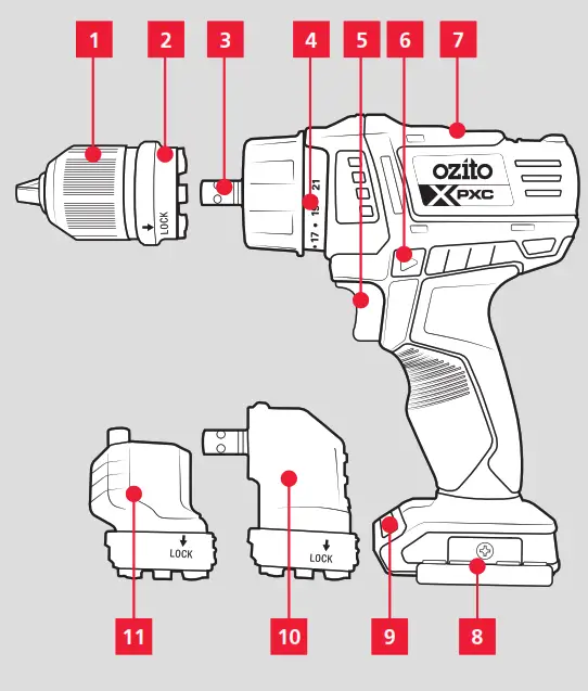 ozito PXDATS 018 Multi Chuck Drill - dill 2