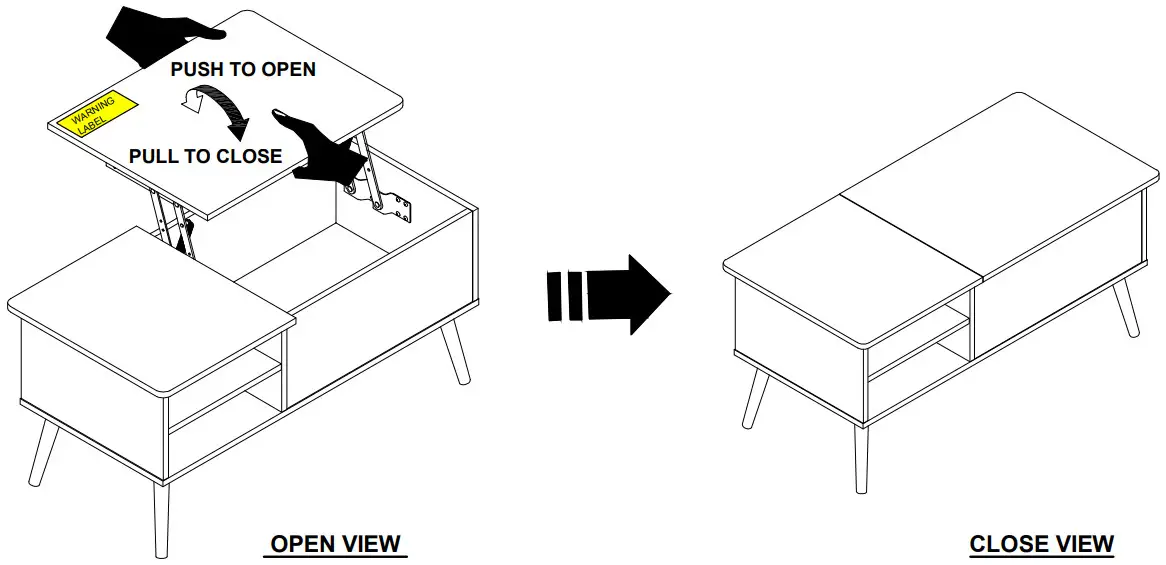 Furinno 21349 Lift Top Coffee Table - ASSEMBLY 11