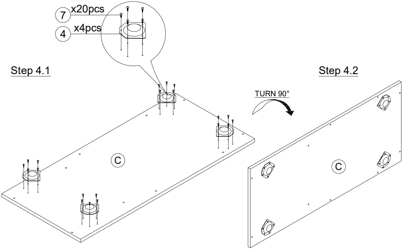 Furinno 21349 Lift Top Coffee Table - ASSEMBLY 5