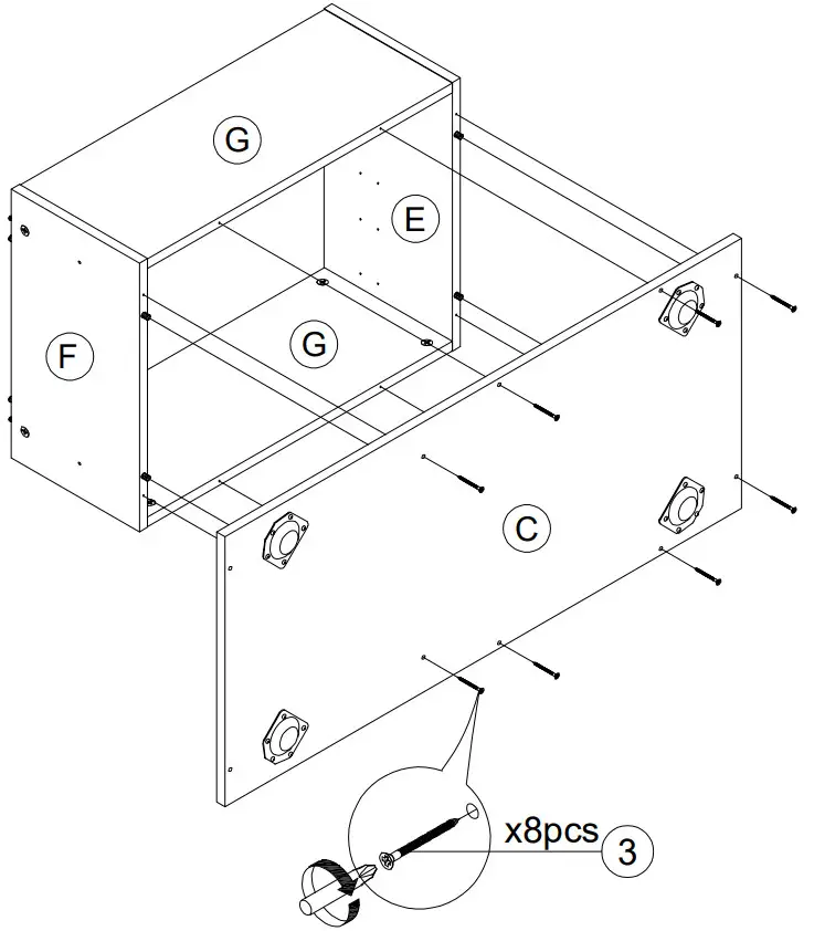 Furinno 21349 Lift Top Coffee Table - ASSEMBLY 6