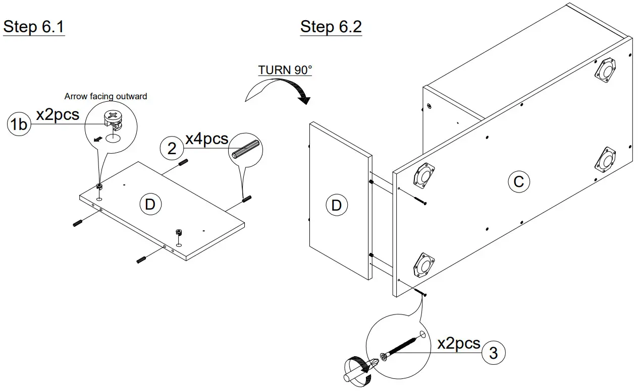 Furinno 21349 Lift Top Coffee Table - ASSEMBLY 7