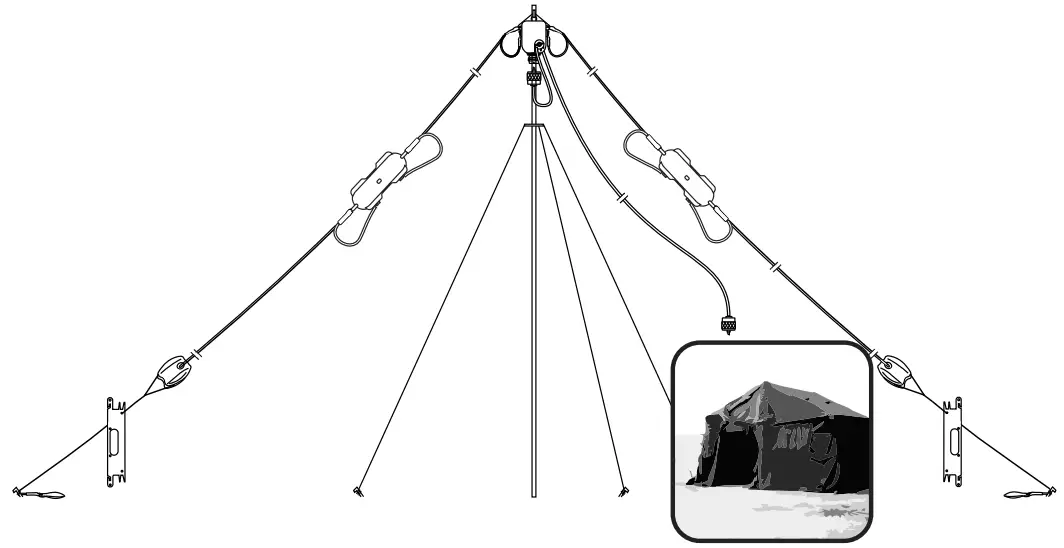 BARRETT 2090-02-03 Rapid Deployment Broadband Dipole HF Antenna - Configuration