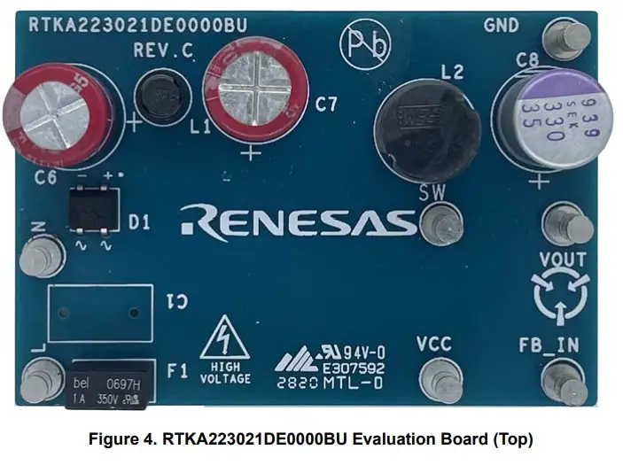 RENESAS RTKA223021DE0000BU High Voltage Buck Converter Evaluation Board - Feagure 4