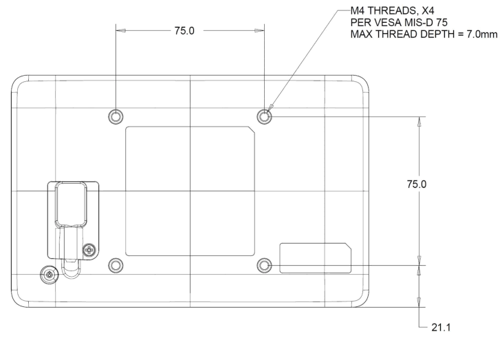 elo ET0702L 7 Inch Touchscreen Monitor Mounting