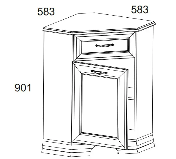 TIFFANY 1D1SU Corner Cabinet