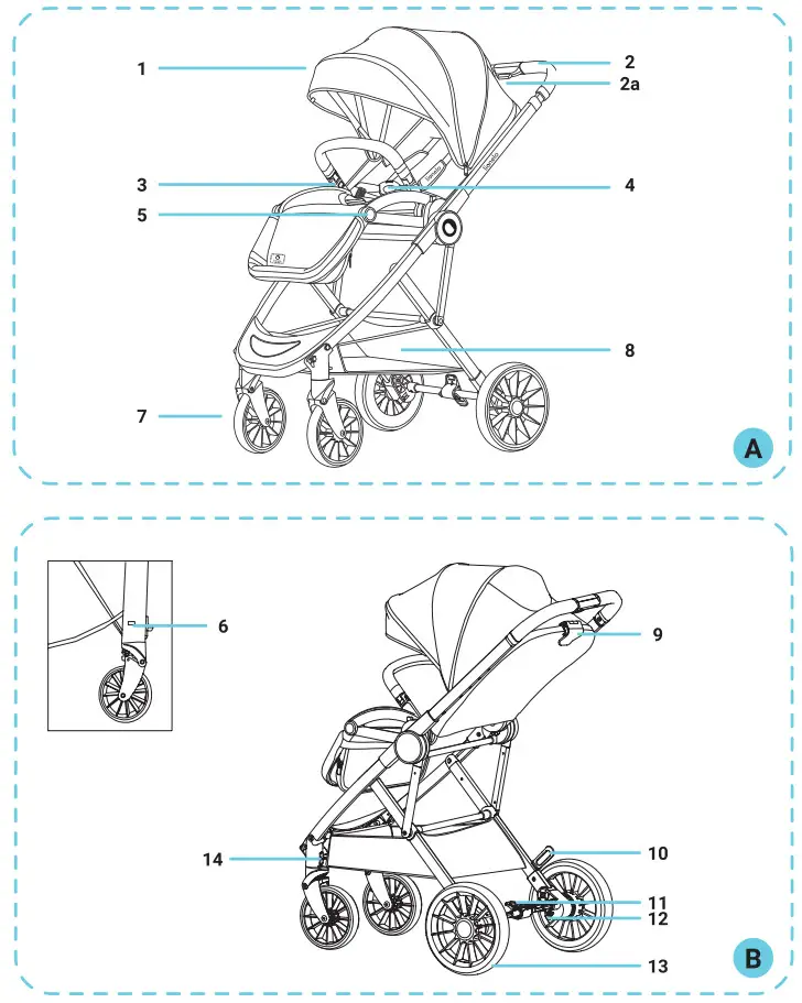 lionelo LO-RIYA Riya Grey Stone Stroller - Figure 1
