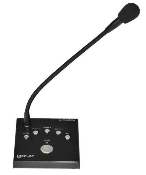ecler MPAGE4 4-zone Desktop Paging Station