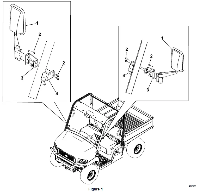 TORO 08140 Side View Mirror Kit 1