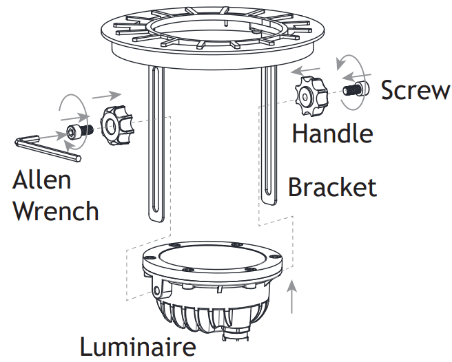 AMP Lighting AWL 5011IR B BZ Low Voltage Landscape Lighting - Luminaire to Bracket