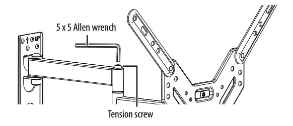 BEST BUY essentials BE-MSFM Full Motion Wall Mount for 19–50″ TVs User Guide - Adjusting the tension