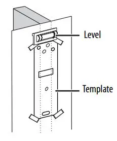 BEST BUY essentials BE-MSFM Full Motion Wall Mount for 19–50″ TVs User Guide - Align the center of the wall plate template at the height