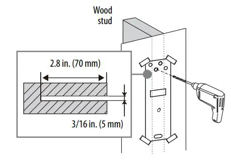 BEST BUY essentials BE-MSFM Full Motion Wall Mount for 19–50″ TVs User Guide - Drill three pilot holes through the template to a depth of 2.8 in