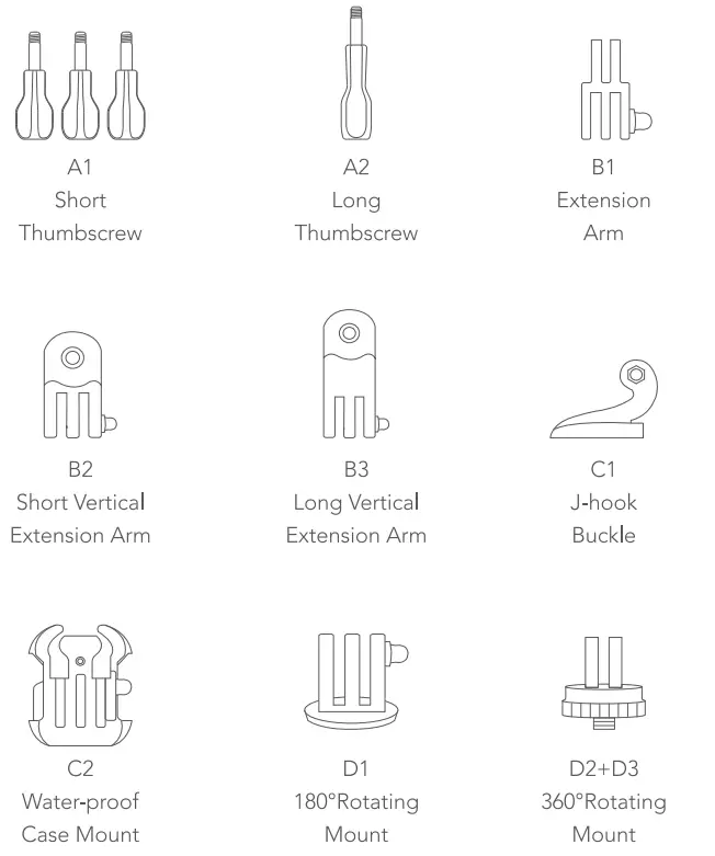 WOLFANG GA300 Action Camera Accessories - fig 1