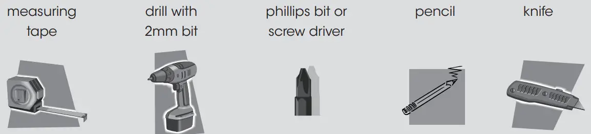 VENETA 65101 10237 D Cordloop Honeycomb Blind - Required Tools