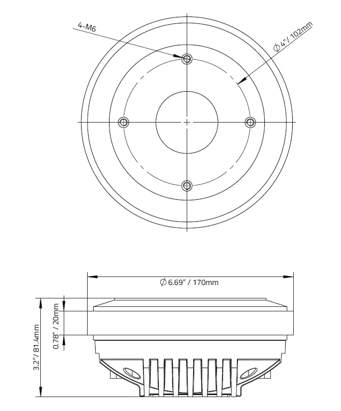 DS18 PRO-D2PH 3 Inch Phenolic Voice Coil Bolt-On Compression Driver 1