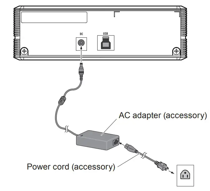 Connecting the power cord