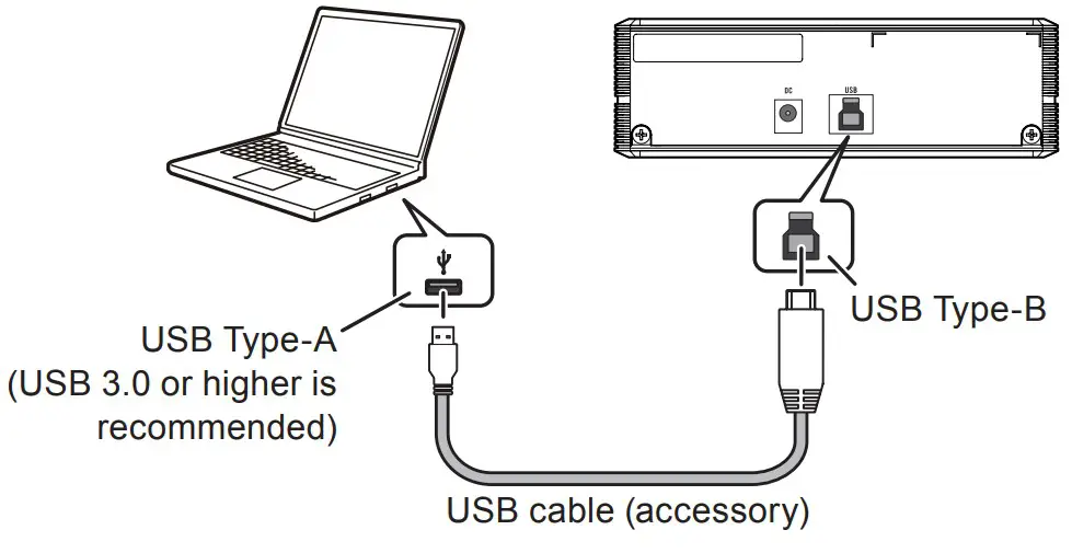 Connecting the USB cable