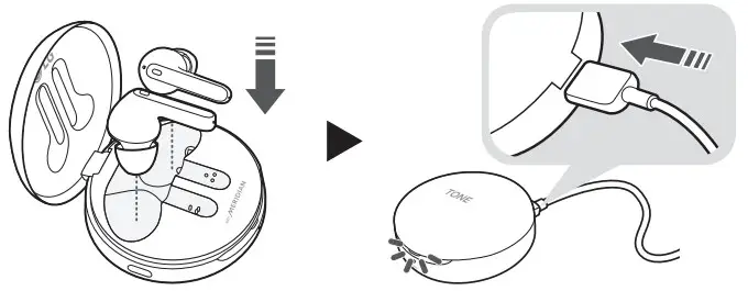 LG TONE Free Bluetooth Stereo Headset HBS - Wired Charging
