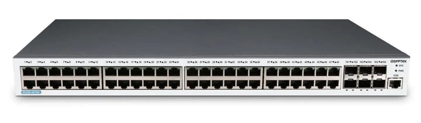 QSFPTEK S5300-48T6X 48 Port Gigabit Ethernet L3 Switch