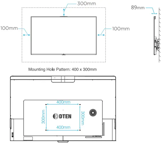 DTEN D7 55 Inch Dual Display Features - Wall Mount