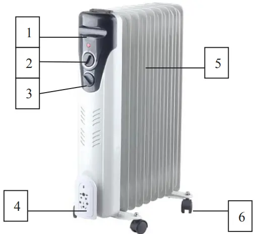 AiM 2500 W 11 Fin Oil Heater - OIL HEATER