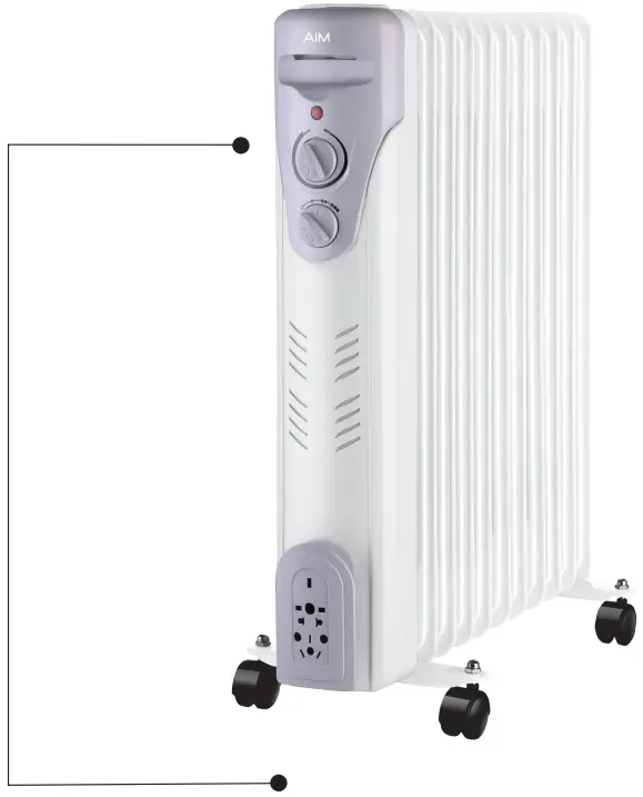 AiM 2500 W 11 Fin Oil Heater