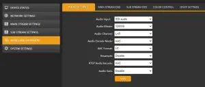 AVMATRIX H.265-H.264 SDI Streaming -- Audio Settings