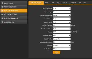 AVMATRIX H.265-H.264 SDI Streaming -- Main Stream Settings