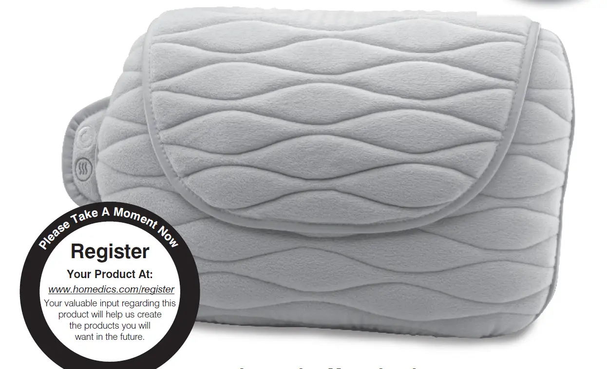 Homedics Sp-25h Ultra Plush Shiatsu And Vibration Massage Pillow With Heat Instruction Manual And Warranty Information