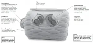 Homedics SP-25H Ultra Plush Shiatsu and Vibration Massage Pillow with Heat Instruction manual and Warranty Information
