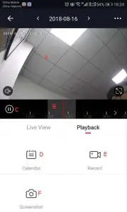 ToSee Smart Life Wi-Fi IP Camera - Playback interface