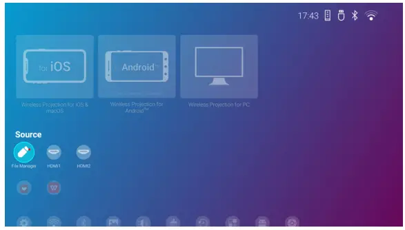 access the USB source in the BenQ Launcher home page