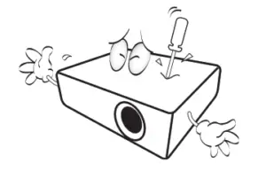 Do not attempt to disassemble this projector