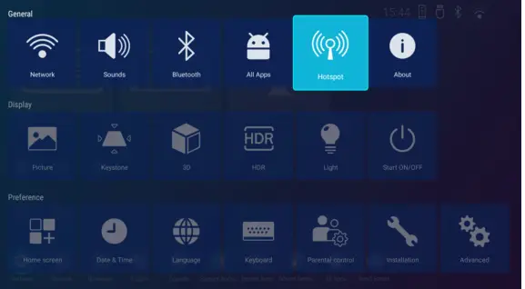Select Hotspot and press OK