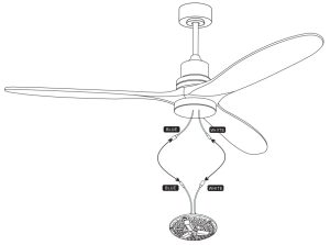 Sofucor B08LQ2G1FG 60 Inch Ceiling Fan - connecting lamp