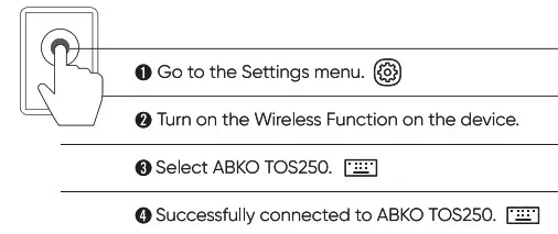 ABKO TOS250 Multi Device Wireless Keyboard- Connecting Samsung