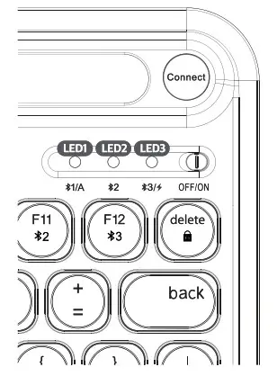 ABKO TOS250 Multi Device Wireless Keyboard- LED Indicator