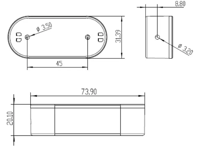 DRAGINO LDS02 LoRaWAN Door Sensor - Dimension