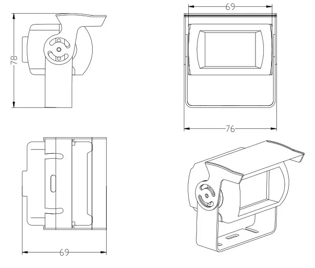 SMARTWITNESS SVC-R-21 720P AHD Mobile Reverse View Camera- Dimensions