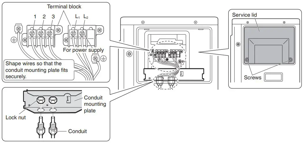 DAIKIN RXM18VVJU R32 Split Series Room Air Conditioner Instruction Manual - Method of mounting conduit