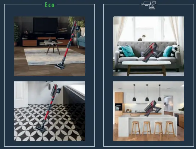ROWENTA RH64 Xpert 6.60 Smart Stick Vacuum Instructions - CONTROL DISPLAY
