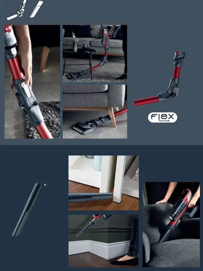 ROWENTA RH64 Xpert 6.60 Smart Stick Vacuum Instructions - Depending on model