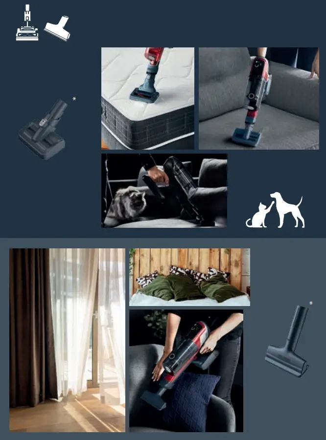 ROWENTA RH64 Xpert 6.60 Smart Stick Vacuum Instructions - Depending on model